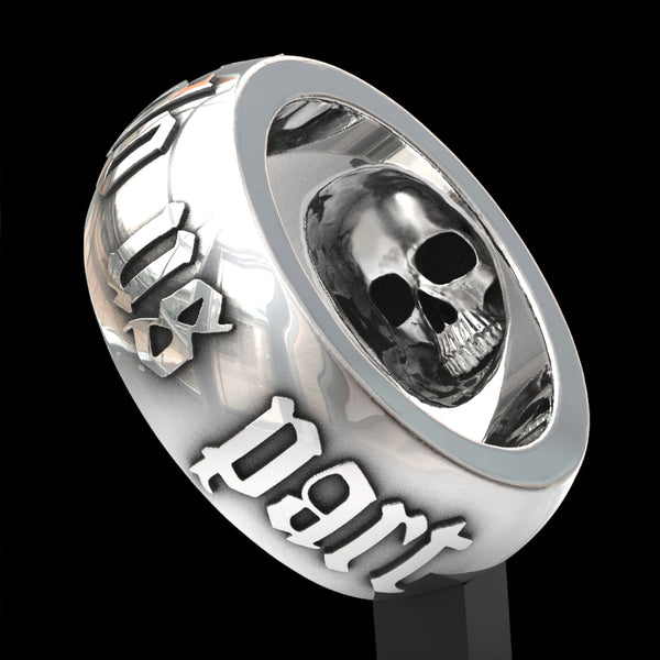 Till Death Do Us Part 10mm wide skull ring