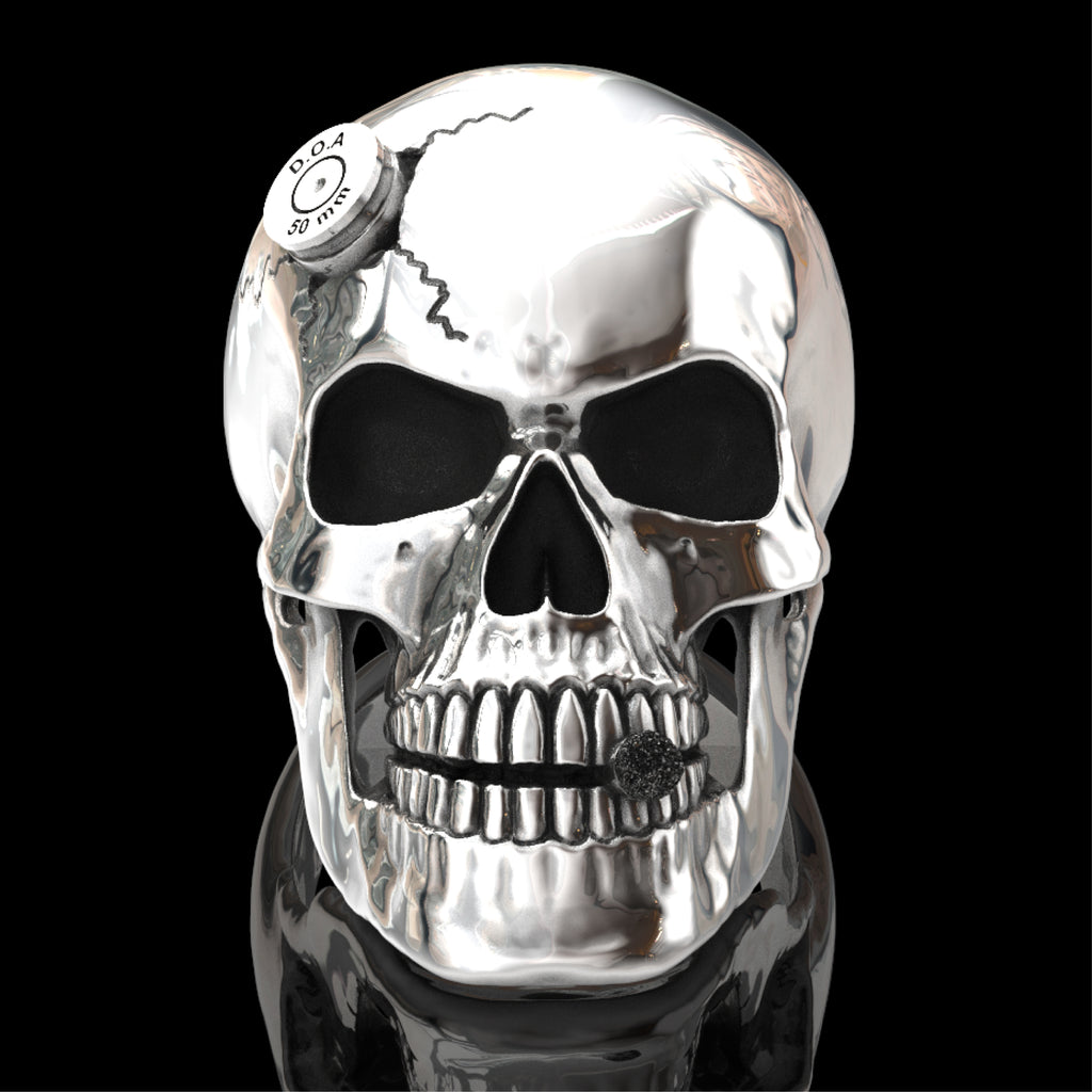 Bullet to the head skull ring