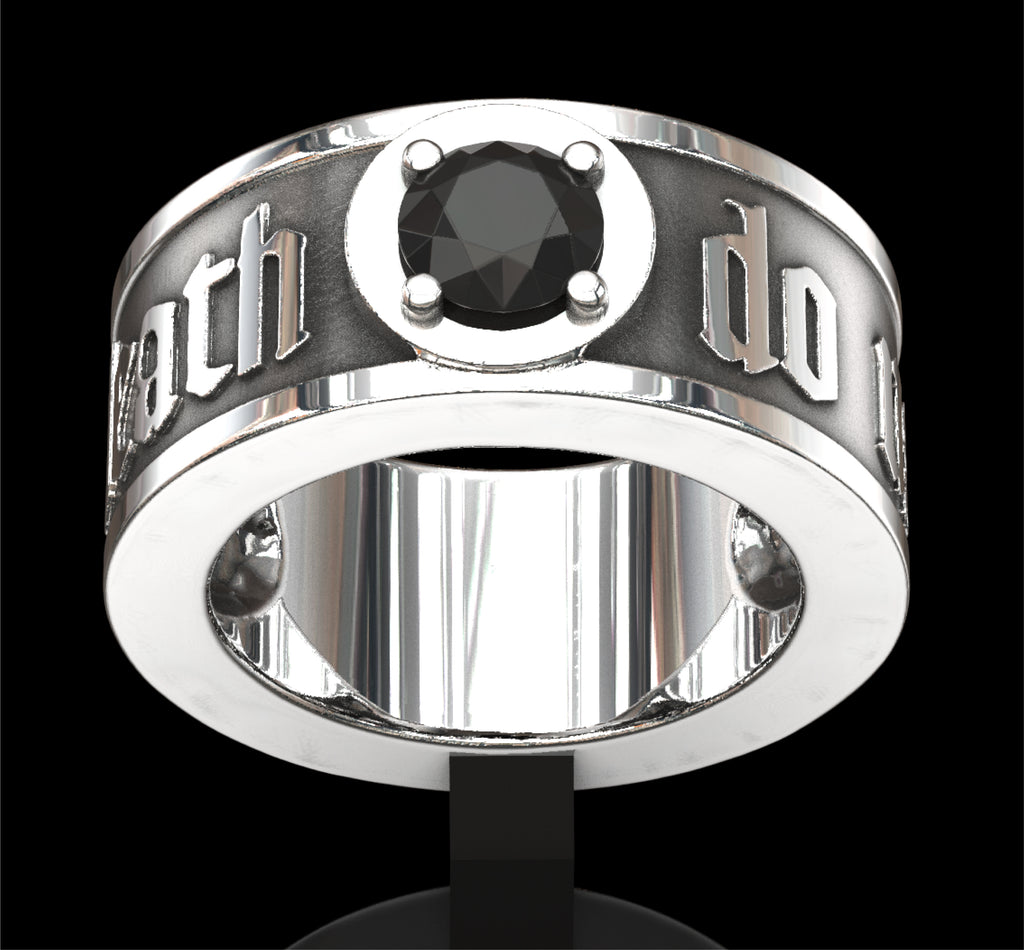 Spinel set (Till death do us part) skull ring