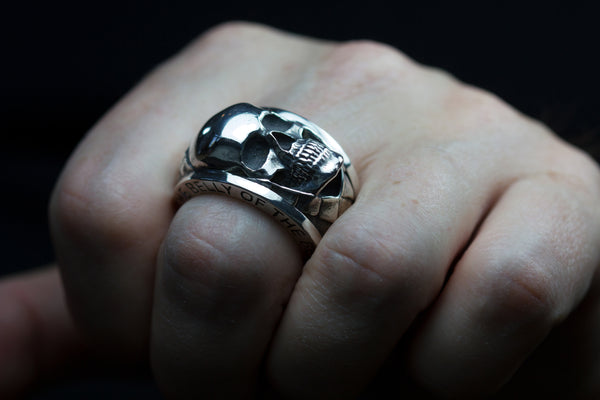 Sterling silver beast skull rings.