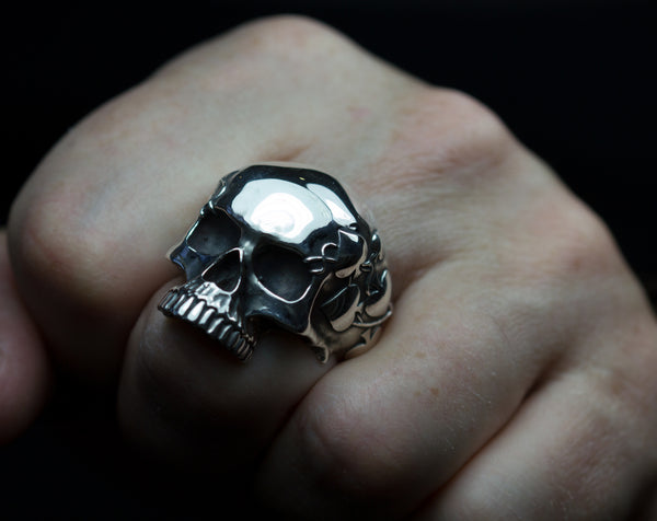 Ivy and aces sterling silver skull rings.