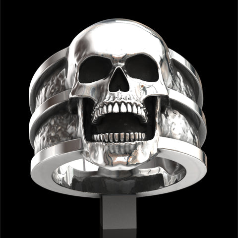 Screaming skull ring