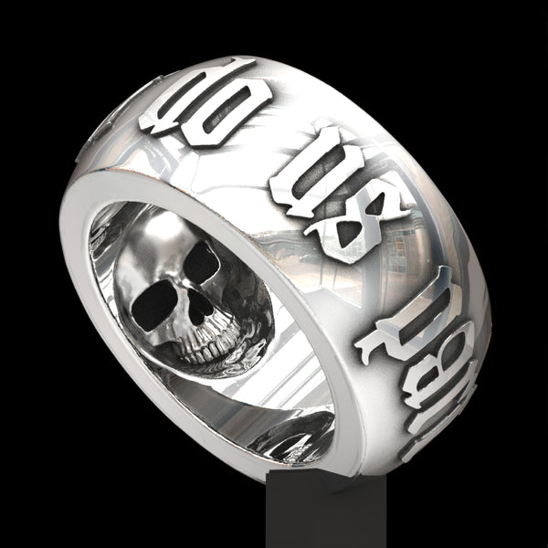Till Death Do Us Part 12mm wide skull ring