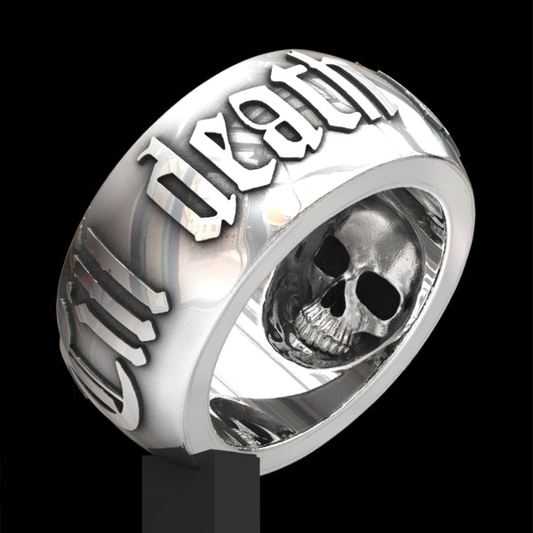 Till Death Do Us Part 12mm wide skull ring