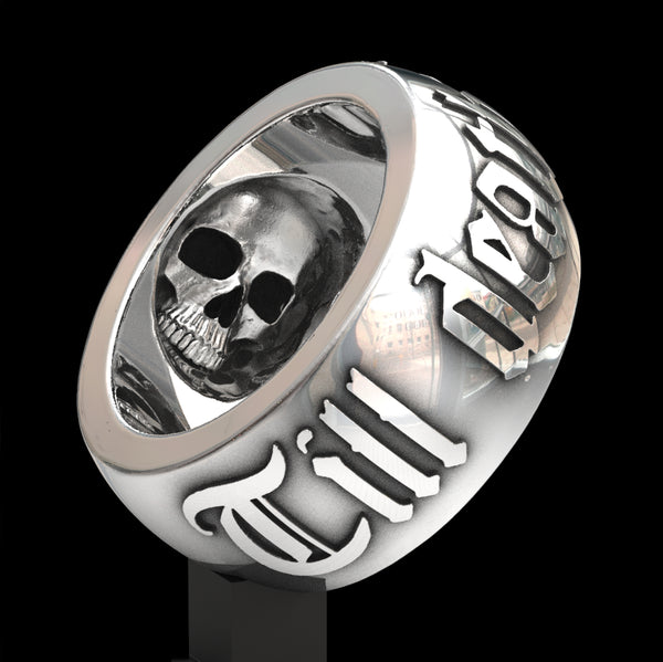 Till Death Do Us Part 12mm wide skull ring
