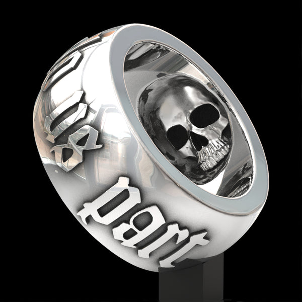 Till Death Do Us Part 12mm wide skull ring