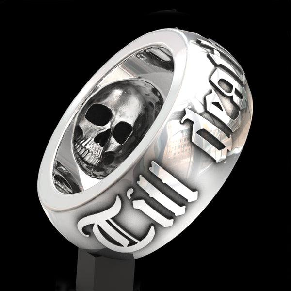 Till Death Do Us Part 10mm wide skull ring
