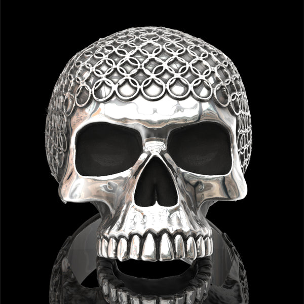 Skull ring with chain mail