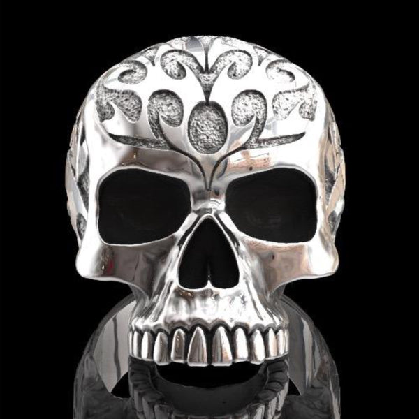 Carved skull ring