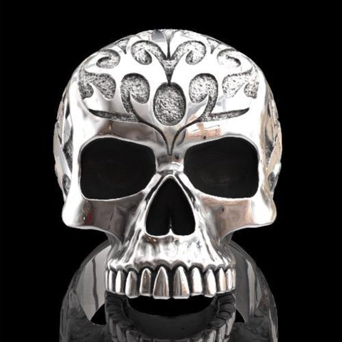 Carved skull ring