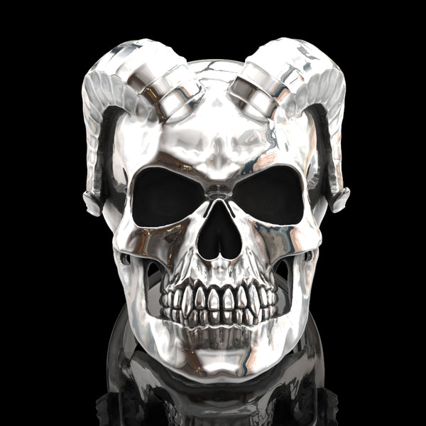 Rams horn skull ring