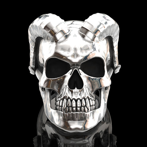 Rams horn skull ring