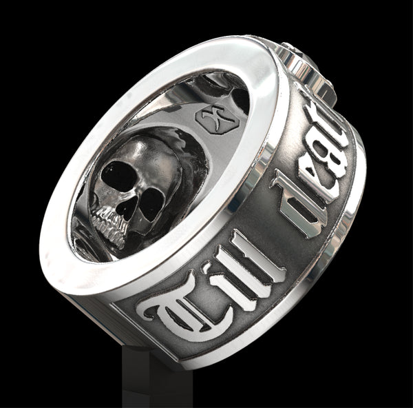 Spinel set (Till death do us part) skull ring