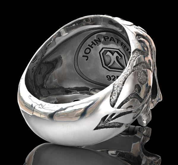 Carved skull ring