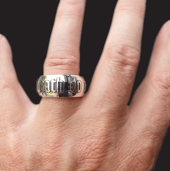 Till Death Do Us Part 12mm wide skull ring